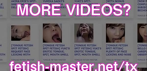  Japanese Asian Tongue Spit Face Nose Licking Sucking Kissing Handjob Fetish - More at fetish-master.net